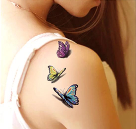 3-D Butterfly Body tattoo
