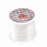 Elastic stretchy thread, 10 meter, Ø 0,8 mm., color: white
