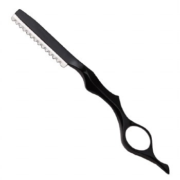 Haarschneidemesser Edelstahl, Farbe Schwarz inkl. Klinge