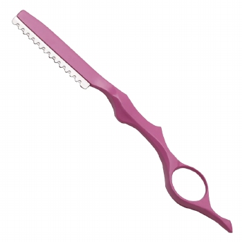 Haarschneidemesser Edelstahl, Farbe Rosa inkl. Klinge