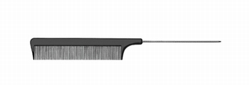 Pointed comb with metal handle model 510