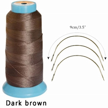 Hairweaving garen, kleur Donker Bruin - incl. 3 naalden