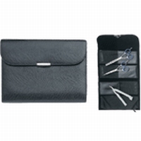 Leather scissor case, pockets for 5"scissors.
