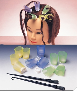 Haarverf set. 12 cups, 1 haak/pen met kwastje