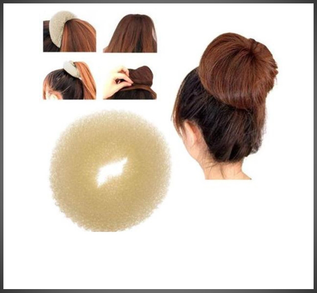 Hair Bun Ring, large, color: Brown