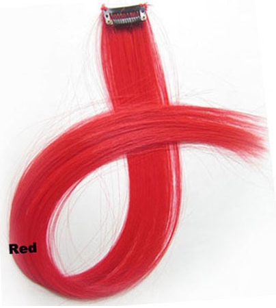 Clip-in synthetisch, kleur: Rood