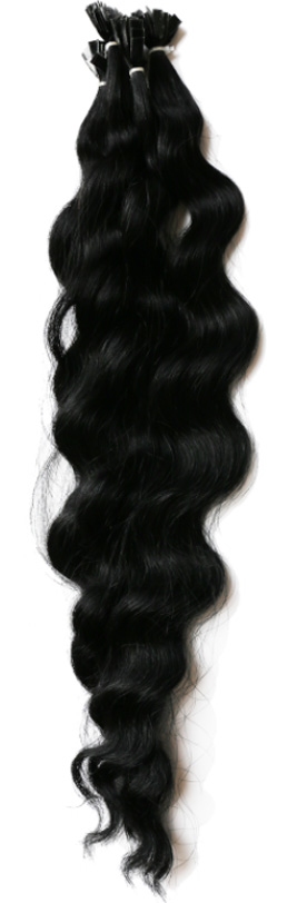 LUXURY Virgin Wavy 50/55 cm., #1B black