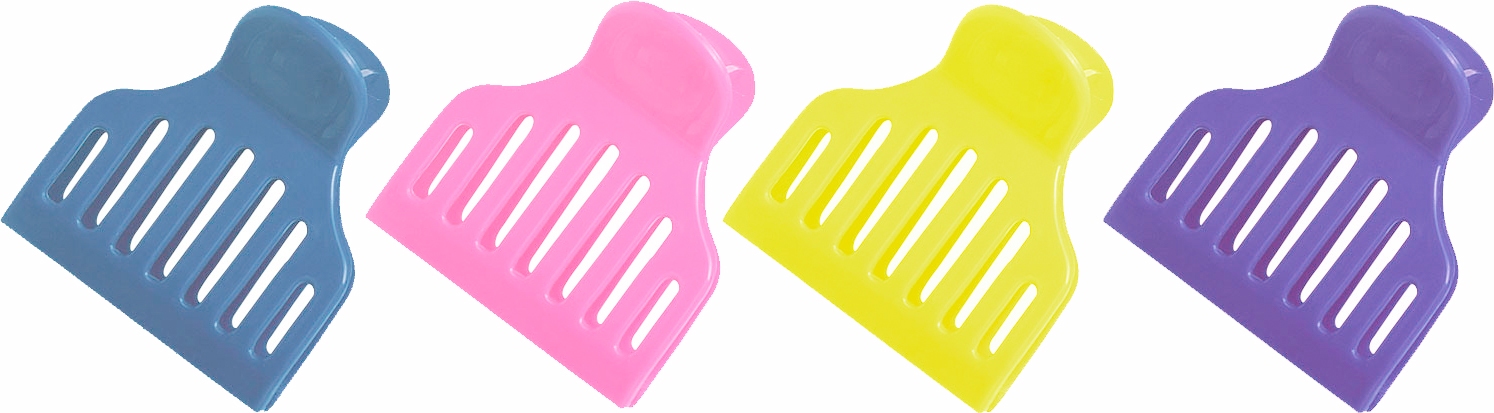 Plastic Roller Clip - Blue-Purple-Pink-Yellow
