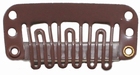 Medium U-shape clip, color: Brown