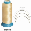 Tressen , Nähgarn,  Farbe Blond - inklusive 3 Nadeln