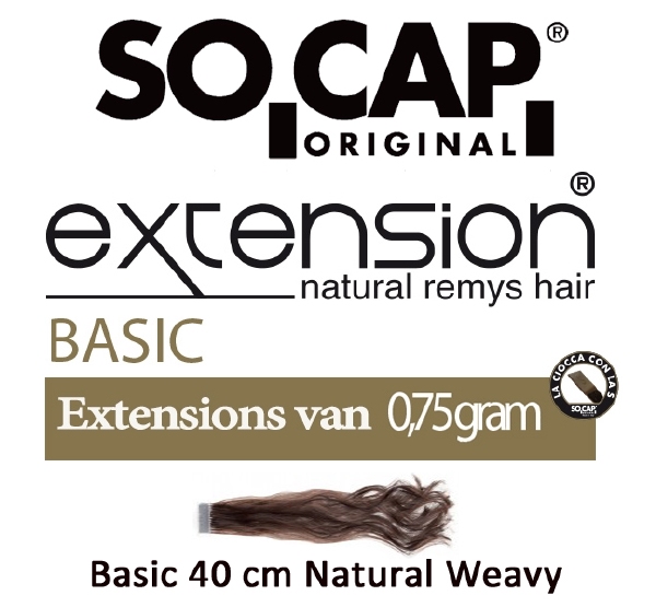 Socap 40/45 cm. natural wavy